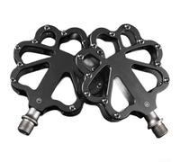 Springwillfly Aluminum Alloy Pedals With 3 Sealed Ball Bearings Hollow Design And Removable Anti-Slip Pins For Reliable Performance On Mixed-Surface Cycling Routes(black)
