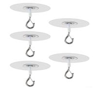 Springwillfly Ceiling Hooks for Hanging Lights and Plants, No Damage Solution for Tenants, Easy to Use with Safety Buckle Design