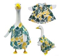 Springwillfly Charming Goose Clothes with Bunny Hat and Scarf for Brightening Your Outdoor Celebrations (Rose red)