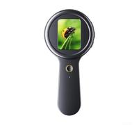 Springwillfly Digital Handheld Microscope With 2 Inch IPS Display, 5X To 200X Magnification, Real-Time Autofocus, 16 LED Illumination, USB-C Charging, 4TB Ready(Black)