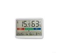 Springwillfly Digital Temperature Humidity Monitor With Color Screen And Comfort Indicator For Indoor Environmental Awareness(English Style White)