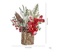 Springwillfly DIY Desktop Christmas Tree Holiday Decoration Artificial PE Bark Realistic Tabletop Ornament Home Office Festive Decor(D)