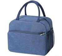 Springwillfly Four Layer Insulated Lunch Bag Featuring Oxford Cloth Exterior And Aluminum Foiling To Maintain Food Temperature For Up To 4 Hours(Navy Blue)