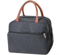 Springwillfly Four Layer Insulated Lunch Bag Featuring Oxford Cloth Exterior And Aluminum Foiling To Maintain Food Temperature For Up To 4 Hours(Black)