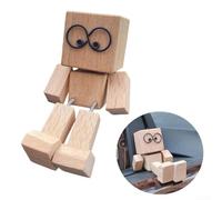 Springwillfly Magnetic Base Handcrafted Wooden Figurine For Car Dashboard Or Desk, Shaking Man Doll Adds Whimsical And Artistic Flair To Personal Spaces(puppet B)
