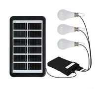 Springwillfly Outdoor Solar LED Lantern, 2.8m Cable, Waterproof Camping Light Bulb, Hanging Lamp With Mobile Device Charging For Outdoor Activities(Black)