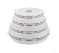 Springwillfly Portable Collapsible Silicone Storage Containers With Airtight Closure For Office Lunch, School Meals, And Outdoor Activities(round)