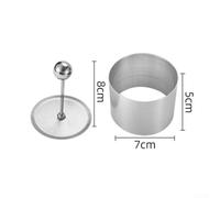 Springwillfly Stainless Steel Round Cold Dish With Push Board Perfect For Moulding Cakes And Salads, Easy To Use And Clean(M)