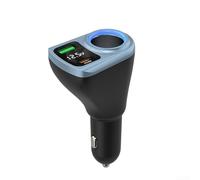 Springwillfly3In1 Car Charger With Expandable 4 Ports 12V 24V SuperFast Charging And Digital Battery Voltage Display For Vehicle Use