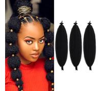 Springy Afro Twist Hair 16 Inch 3 Packs Pre-Separated Marley Twist Braiding Hair Afro Kinky Marley Hair Extensions Crochet Hair for Women 8 Strands/Pack