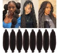 Springy Afro Twist Hair Pre-Separated Spring Twist for Faux Locs Marley Crochet Braiding Hair Extensions (1B#, 16 Inch (Pack of 8))