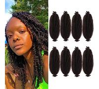 Springy Afro Twist Hair Pre-Separated Spring Twist for Faux Locs Marley Crochet Braiding Hair Extensions (4#, 24 Inch (Pack of 8))