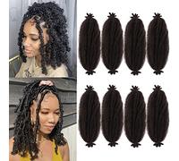 Seimainurs Springy Afro Twist Hair Marley Hair Spring Twist For Distressed Soft Locs Synthetic Pre-Separated Crochet Braiding Hair Marley Twist Hair Extension (4#, 16 Inch (Pack of 8))