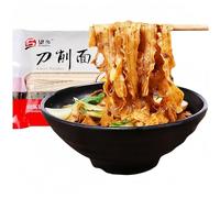 Springy Texture, Wavy Knife-cut Noodles, Chinese Dry Flat Noodle, Vegetarian, Non-fried Air-dried 500g (1 Pack)