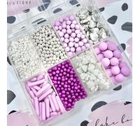 Sprinkle box purple white hearts rods lilac silver Sprinkles Mother’s Day cupcake cookies cake toppers pearls chocolate balls 100 1000 birthday decoration topper sprinkle mix blend PURPLE SPRINKLE BOX