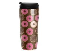 Sprinkle Donut Insulated Tumblers with Lid Double-Wall Coffee Cup Cute Travel Mug Reusable for Hot/Ice Drinks