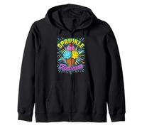 Sprinkle Kindness Retro Pop Art Ice Cream Comic Book Be Kind Zip Hoodie