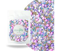 Sprinkle Pop Unicorn Sprinkle Mix| Pastel Pink Purple Blue White Sprinkles with ~10 Unicorn Wafer Paper and Gold Dragees Made in USA for Decorating Princess Birthday Cakes Cupcakes Donuts Cookies, 2oz