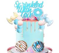 Sprinkled with Love Cake Topper Baby Boy Cake Decor Donuts Sweets for Donuts Baby Shower Gender Reveal Party Decorations Supplies