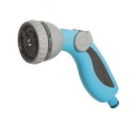 Garden Hose Plastic Soft Spray Hand Gun Nozzle - 8 Modes + Flow Regulation