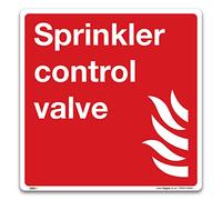 Sprinkler control valve Sign - 150x150mm Self-adhesive Vinyl - Fire Action Safety Signs