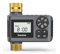 Sprinkler Timer with Brass Inlet and Outlet, Programmable Water Timer for Outdoor Garden Hose, Hose Timers with Rain Delay/Manual/Auto Mode, Drip Irrigation and Lawn Watering System, 1 Outlet