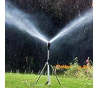 Sprinklers for Lawns, Adjustable Lawn Sprinkler Tripod, Garden Watering Sprinkler System, Large Area Rotating Tripod Irrigation Hose Grass Water Sprinkler for Lawn Equipment