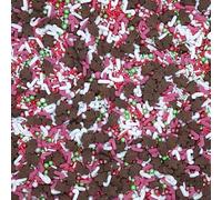 Sprinkles By Post. Christmas cupcake sprinkles mix (50g). Red, white, green and brown edible cake decorations for festive home baking. Gingerbread Men & Candy Cane themed kids party cookie toppers.