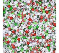 Sprinkles By Post. Christmas cupcake sprinkles mix (50g). Silver, red, white and green edible cake decorations for festive home baking. Xmas spirit themed party cookie toppers.