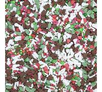 Sprinkles By Post. Christmas cupcake sprinkles mix (50g). Silver, red, white, brown and green edible cake decorations for festive home baking. Xmas themed party cookie toppers.