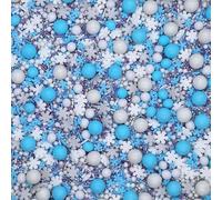 Sprinkles By Post. Frozen cupcake sprinkles mix (50g). Blue, white, lilac and silver edible Birthday cake decorations for home baking. Snowflake themed kids party cookie toppers.