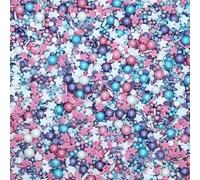 Sprinkles By Post. Mermaid cupcake sprinkles mix (50g). Pink, purple, white and turquoise edible Birthday cake decorations for home baking. Unicorn themed kids party cookie toppers.