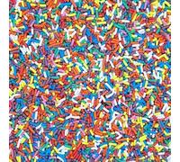 Sprinkles By Post. Rainbow strands cupcake sprinkles (50g). Vegan, matt and bake stable Birthday cake decorations for baking. Edible toppers for school cakes, doughnuts, cookies and ice cream.