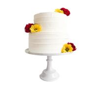 Sprinkles & Confetti 11" White Melamine Cake Stand - Elegant, Durable Plastic Dessert Display for Weddings, Birthdays, Brunches & Parties | Reusable Round Serving Tray with Detachable Base