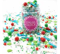 Sprinkles Happy Sprinkles Christmas Time Green Blue Colourful 90 g - Sugar Sprinkles Christmas Cake Decoration - Sprinkles Decoration Cookies Cake Cupcakes - Edible Confetti Decoration