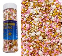 Sprinkles Rose gold Pink 120g/ 4.2oz, mix Cake sprinkles Jimmies Cupcake Manvscakes Traditional Christmas Metallic Confetti Thanksgiving Autumn Holiday