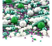 Sprinkles Spring Awakening White Green Lilac Mix 90 g Sugar Sprinkles Easter Spring Cookies Sprinkles for Cake Decoration Birthday Flowers Party Muffins Cupcakes Cake Pops