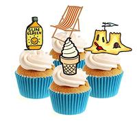 Sprinkles & Toppers Ltd by The Seaside Collection Edible Stand Up Wafer Paper Cake Toppers (12 Pack)