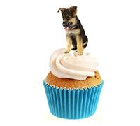 Sprinkles & Toppers Ltd German Shepherd Edible Stand Up Wafer Paper Cake Toppers (12 Pack)