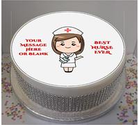 Sprinkles & Toppers Ltd Personalised Best Nurse Ever 8" Edible Icing Cake Topper (Please Leave Personalisation as Gift Message)