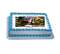 Sprinkles & Toppers Ltd Personalised Gardening Scene (A) A4 Edible Icing Cake Topper (Please Leave Personalisation as Gift Message)