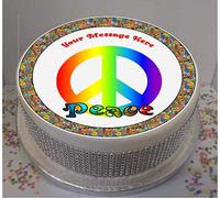 Sprinkles & Toppers Ltd Personalised Peace / CND 8" Edible Icing Cake Topper (Please Leave Personalisation as Gift Message)