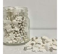 Sprinkles & Toppers Ltd Snowflakes & Silver Pearls Sprinkles Mix Cupcake / Cake Decorations Sprinkles (50g)