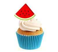 Sprinkles & Toppers Ltd Watermelon Slice Edible Stand Up Wafer Paper Cake Toppers (12 Pack)