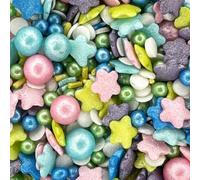 Sprinkletti - Flower Power - 100g Cake Topper Sprinkles - Shimmer Flowers, Confetti, Balls & Strands - Edible Cake Decorations - Birthday Cake Sprinkles