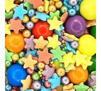 Sprinkletti - Pride - 30g Cake Topper Sprinkles - Chocoballs, Balls And Sugar Star Shapes - Edible Cake Decorations - Rainbow Birthday Cake Sprinkles