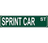 Sprint CAR St Metal Tin Sign Short Track Race Racing Funny Vintage Street Tin Signs Wall Art Decor Iron Poster for Home Farmhouse Bar Cafe Garage Indoor Outdoor Gifts 16"x4"