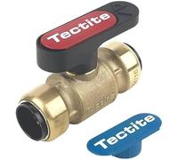 Sprint Lever Ball Valve Brass 22MM, 22mm Compression, Supplied with Hot & Cold Indices, Full Bore for Improved Flow Rate, 1 in Pack