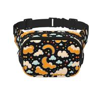 Sprite Abstract Clouds Square Double-Layer Waist Bag for Outdoor Activities Such as Sports, Travel, Hiking, Cycling