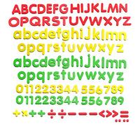 SpriteGru 123 PCs Magnetic Form Letters and Numbers with Uppercase and Lowercase Plus Symbols for Alphabet Vocabulary Math (Each Measures About 1.2" x 1.5")